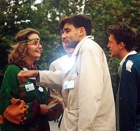 A Füge Klub tagjai, a ’90-es évek elején: Mikó Melinda, Kruzslicz Gyuri és Zatykó Zoli – Fotó: Mikó Melinda archívumából