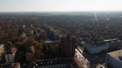 Békéscsaba belváros, drónfelvétel (behir.hu)