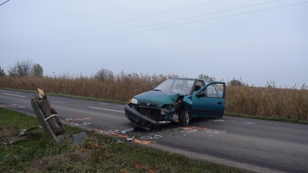 Baleset Orosháza külterületén 2020.11.25.-én. Forrás: police.hu