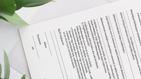 Munkavégzésről szóló igazolás (forrás: koronavírus.gov.hu)