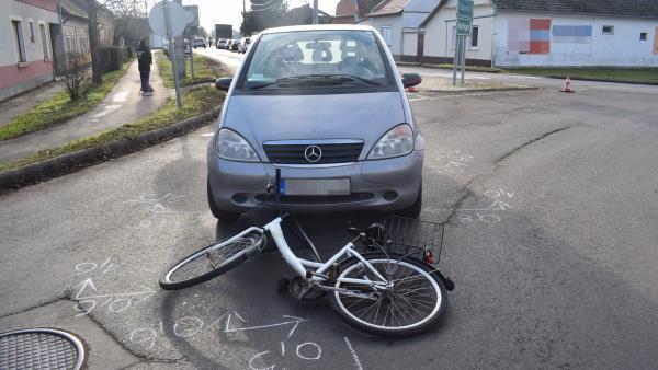 Baleset Orosházán 2020.12.21.-én. Fotó: police.hu