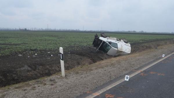 Baleset Csorvás külterületén 2021. 01. 15.-én. Forrás: police.hu