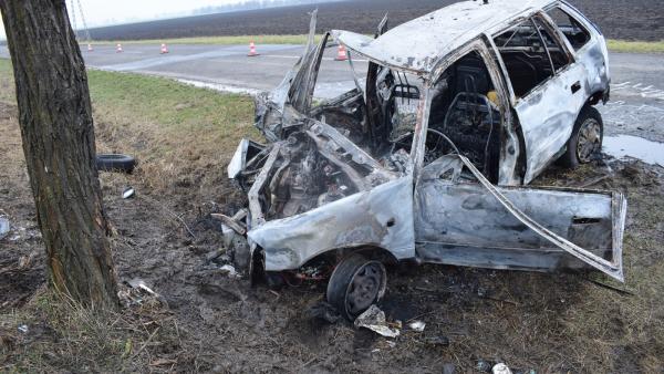 Baleset Mezőhegyesnél 2021.02.02.-án. Forrás: police.hu