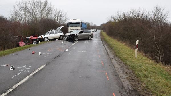 Baleset Gyula és Sarkad közt 2021.02.05.-én. Forrás: police.hu