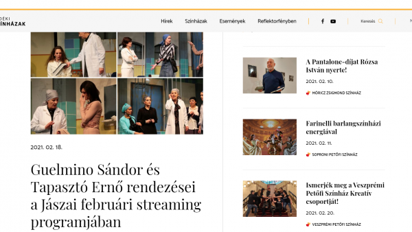 Együtt, új honlapon és közösségi oldalon jelennek meg a vidéki színházak. Forrás: videkiszinhazak.hu