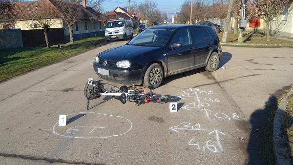 Baleset Szarvason 2021.02.22.-én. Fotó: police.hu