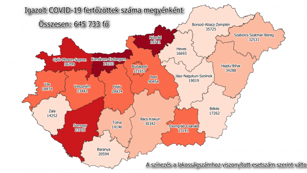 Koronavírus-térkép 2021.03.30-án. Forrás: koronavirus.gov.hu