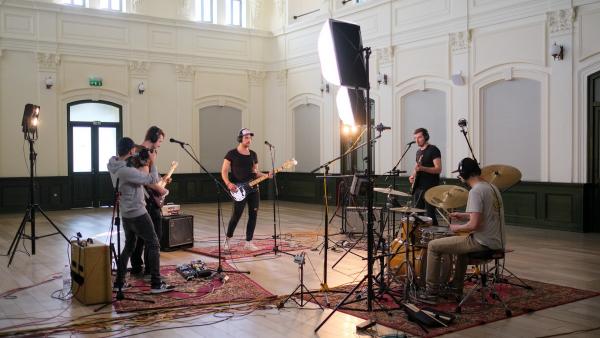 A zenekar felvétel közben. (Fotó: Rusznyák Csaba)