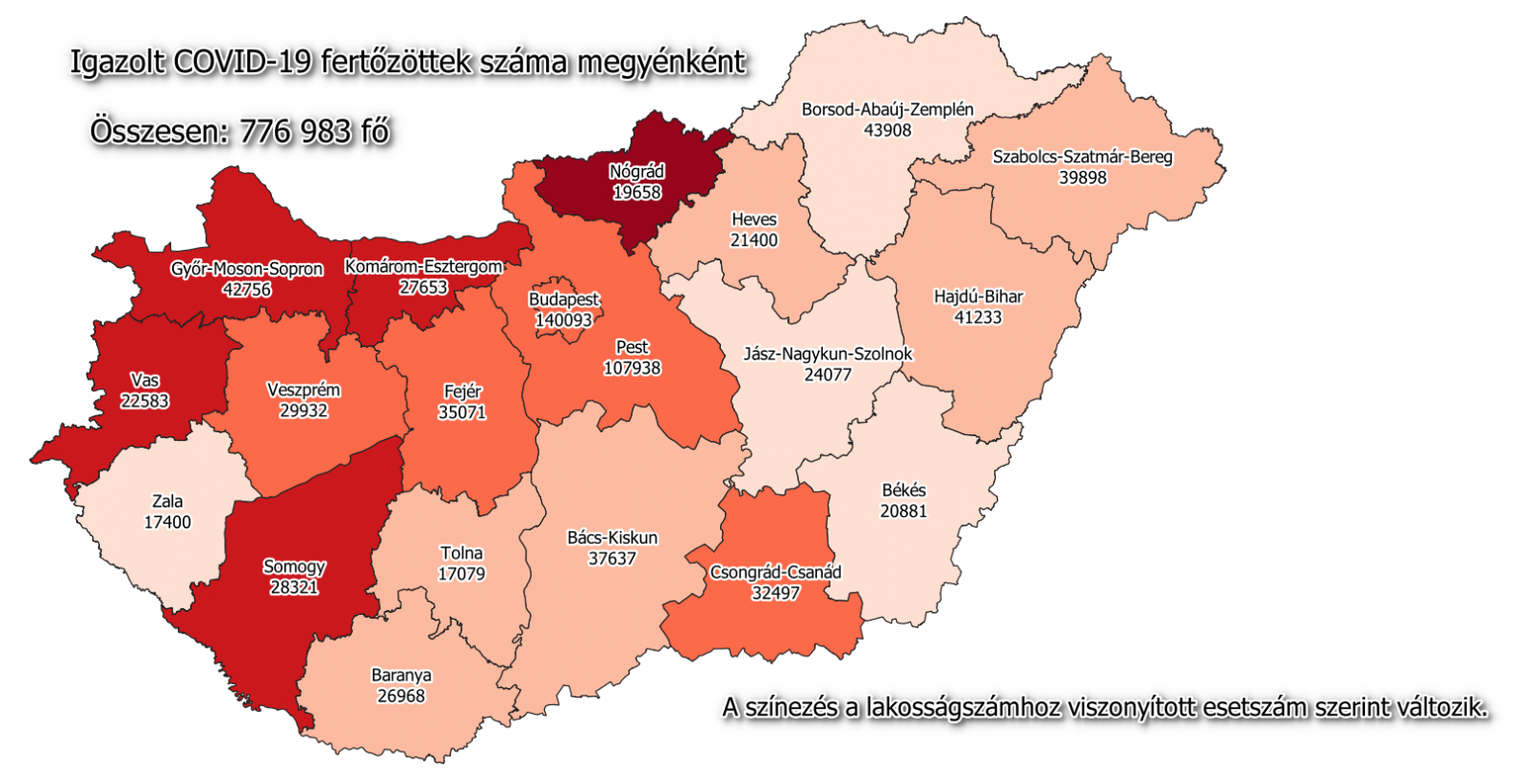 Koronavírus-térkép 2021.04.29.-én. Forrás: koronavirus.gov.hu
