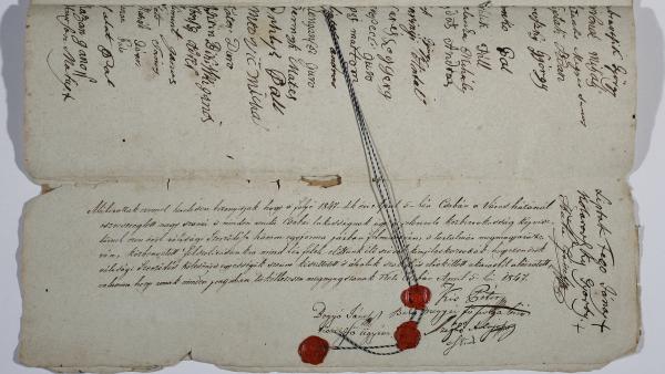 Örökváltsági szerződés (fotó: Munkácsy Mihály Múzeum)