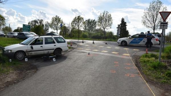 Baleset Gyulán 2021.04.30.-án. Forrás: police.hu