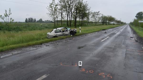 Baleset Békéscsaba külterületén 2021.05.21.-én. Forrás: police.hu