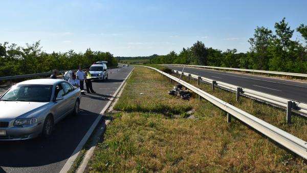 Baleset Békéscsaba és Gyula között 2021.06.16.-án Fotó: police.hu