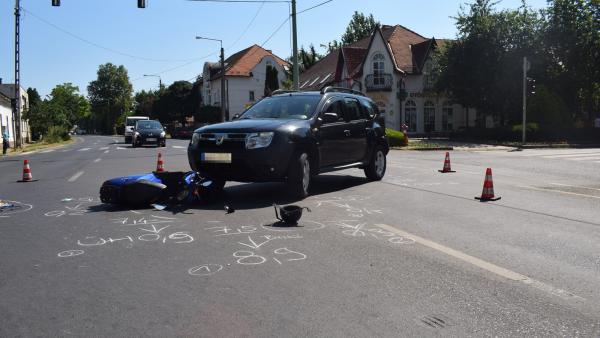 Baleset Orosházán, 2021.06.28.-án. Fotó: police.hu