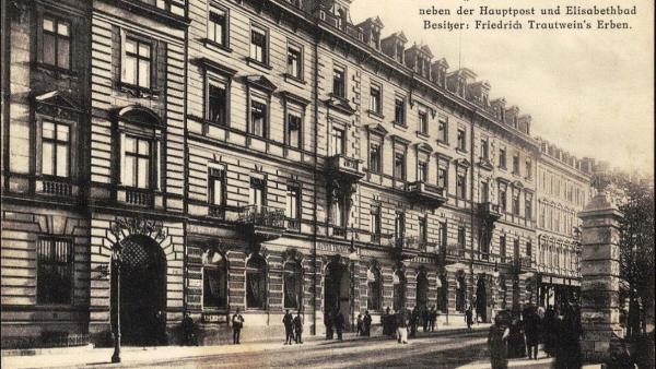 A Hotel Trautwein, Karlsbad, ahol Rosenthalné és családja megszállt 1900-ban (Ebay; sorszám: AE2012)