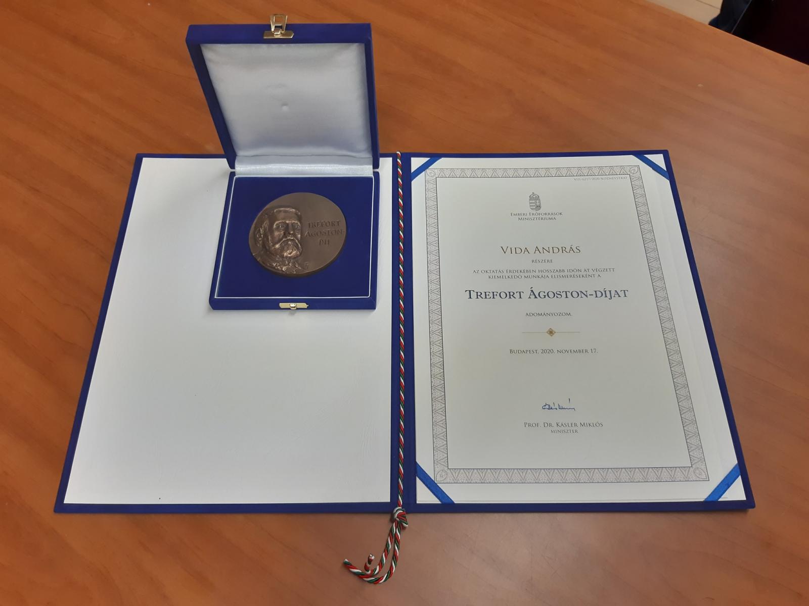Trefort Ágoston-díjat kapott Vida András – Forrás: Herczeg Tamás