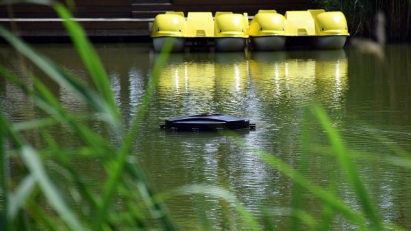 Úszó szökőkút a CsabaPark taván – Fotó: behir.hu/Such Tamás