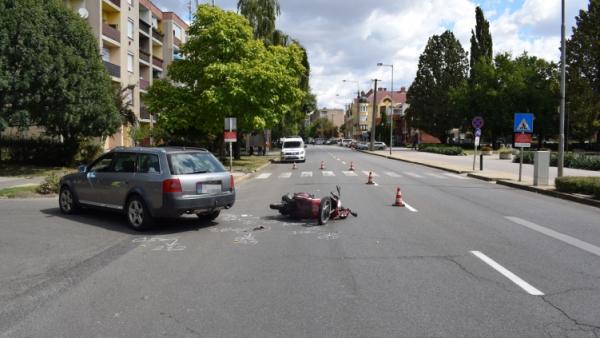 Baleset 2021.08.31.-én Orosházán. Forrás: police.hu