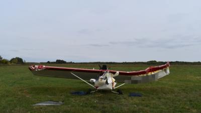 Repülőgép-baleset 2021.10.07.-én Békéscsabán. Fotó: police.hu