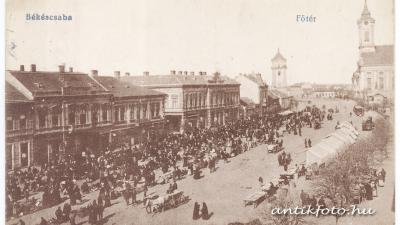 Békéscsaba, Főtér, 1906. (Tuska János gyűjteményéből, antikfoto.hu)