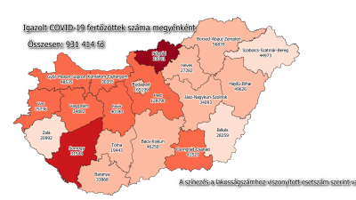 Koronavírus-térkép 2021.11.11.-én. Forrás: koronavirus.gov.hu