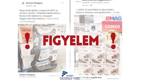 Vannak hirdetések a közösségi platformokon, amelyek hivatalos áruházláncok nevében kínálnak rendkívüli akciókat, kattintás esetén azonban adathalász oldalra irányítják át a felhasználót