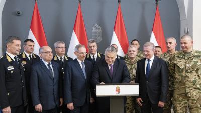 A rendőri és katonai vezetőket fogadta Orbán Viktor (MTI/Miniszterelnöki Sajtóiroda/Benko Vivien Cher)