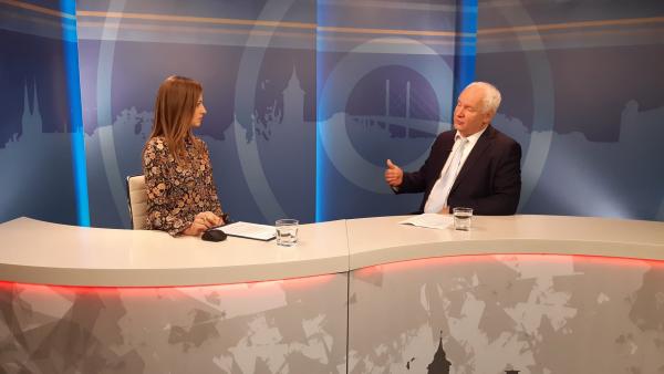 Vári Bianka és Herczeg Tamás a 7.Tv stúdiójában