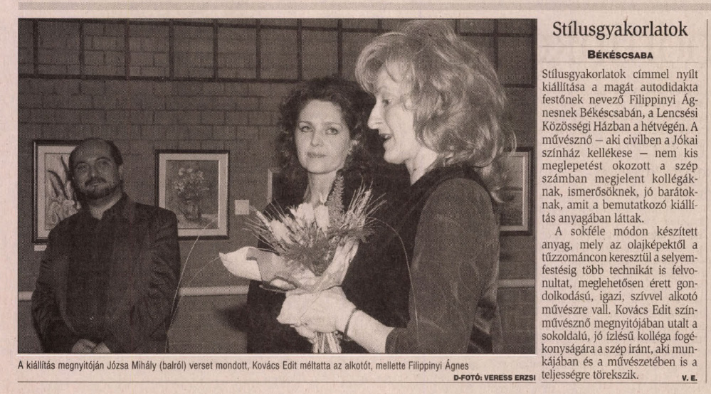 Tudósítás a 2003 januári kiállításról a Békés Megyei Hírlapban 