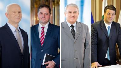 (balról jobbra) Herczeg Tamás, Dankó Béla, Kovács József és Erdős Norbert indulnak Békés megyében a 2022-es országgyűlési választáson a Fidesz színeiben. Forrás: képviselői Facebook oldalak