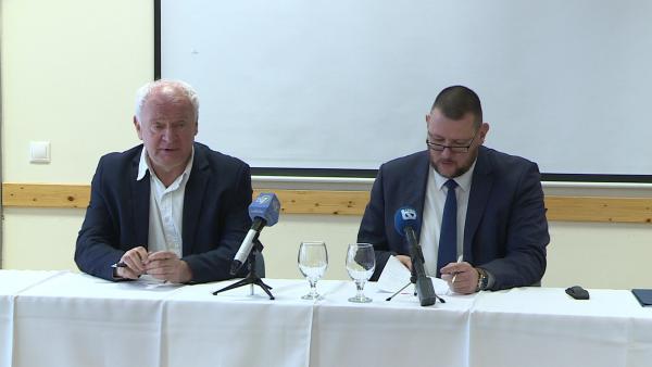 Herczeg Tamás országgyűlési képviselő és Fürjes Zoltán helyettes államtitkár.Fotó: Petró Zsolt / 7.Tv