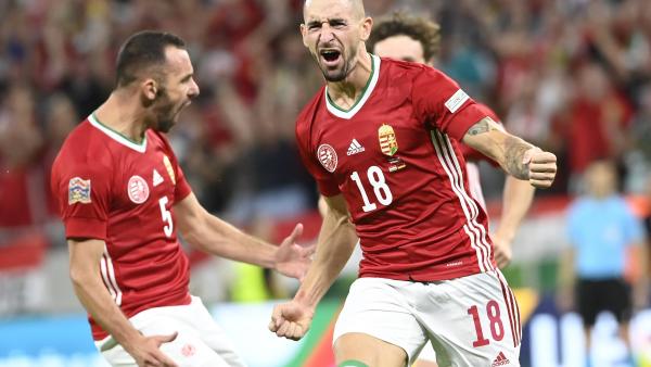 Nagy Zsolt öröme a gólja után (Fotó: MTI/Kovács Tamás)