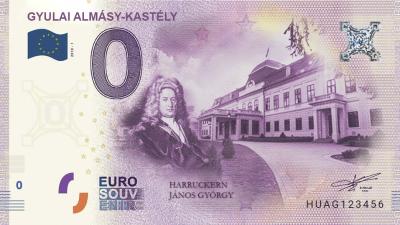 0 eurós emlékpénzen a gyulai Almásy-kastély