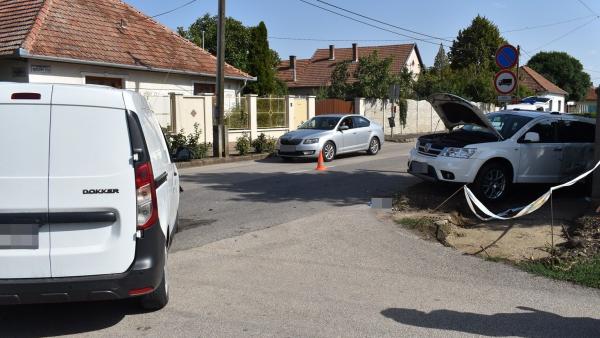 Baleset Békéscsabán 2022.08.25.-én. Fotó: police.hu