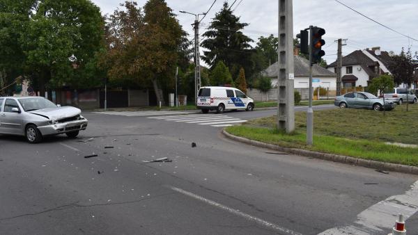 Baleset Békésen 2022.09.25.-én. Fotó: police.hu
