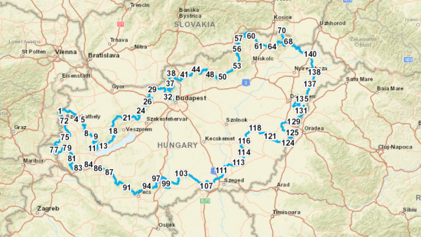 A kéktúra útvonala. Fotó: kektura.hu