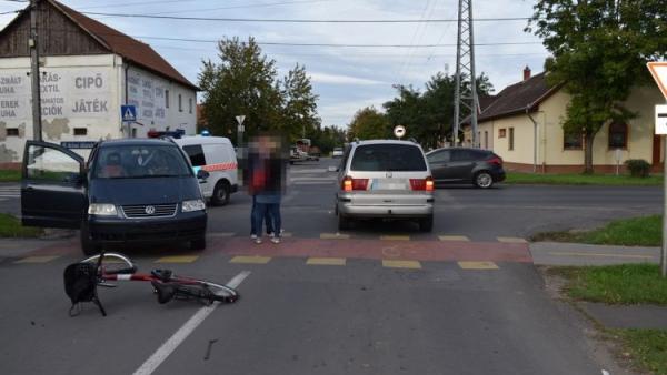 Baleset Békéscsabán, 2022.10.06.-án. Fotó: police.hu