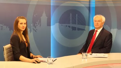 Vári Bianka műsorvezető és Herczeg Tamás országgyűlési képviselő a 7.Tv stúdiójában (fotó: Herzceg Tamás facebook oldala)