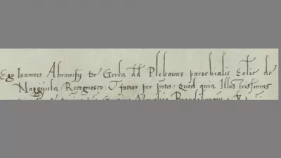 Részlet Gerlai Ábránfy (Abramfÿ) János, gyulai plébános 1520. dec. 6-án írt leveléből (HU-MNL-OL-DL 38062.)