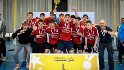 Az Andrássy fiú csapata nyerte a középiskolai kézilabda diákolimpia döntőjét. Forrás: Diákolimpia/Facebook